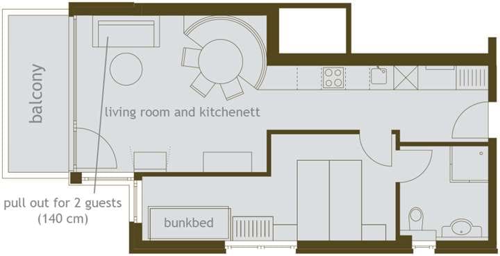4-6 person apartment Grafenberg Resort