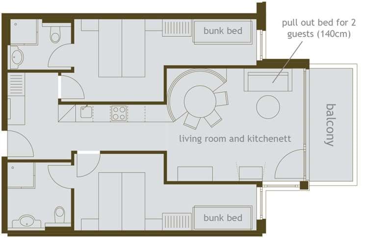 5-10 person apartment Grafenberg Resort